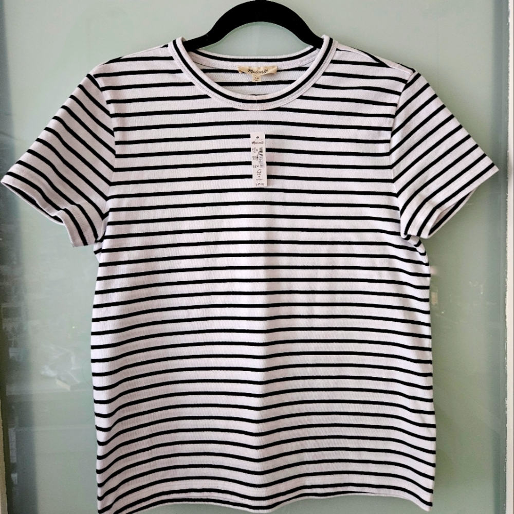 Madewell NWT Stripe crew 100% cotton t-shirt So cute and soft!